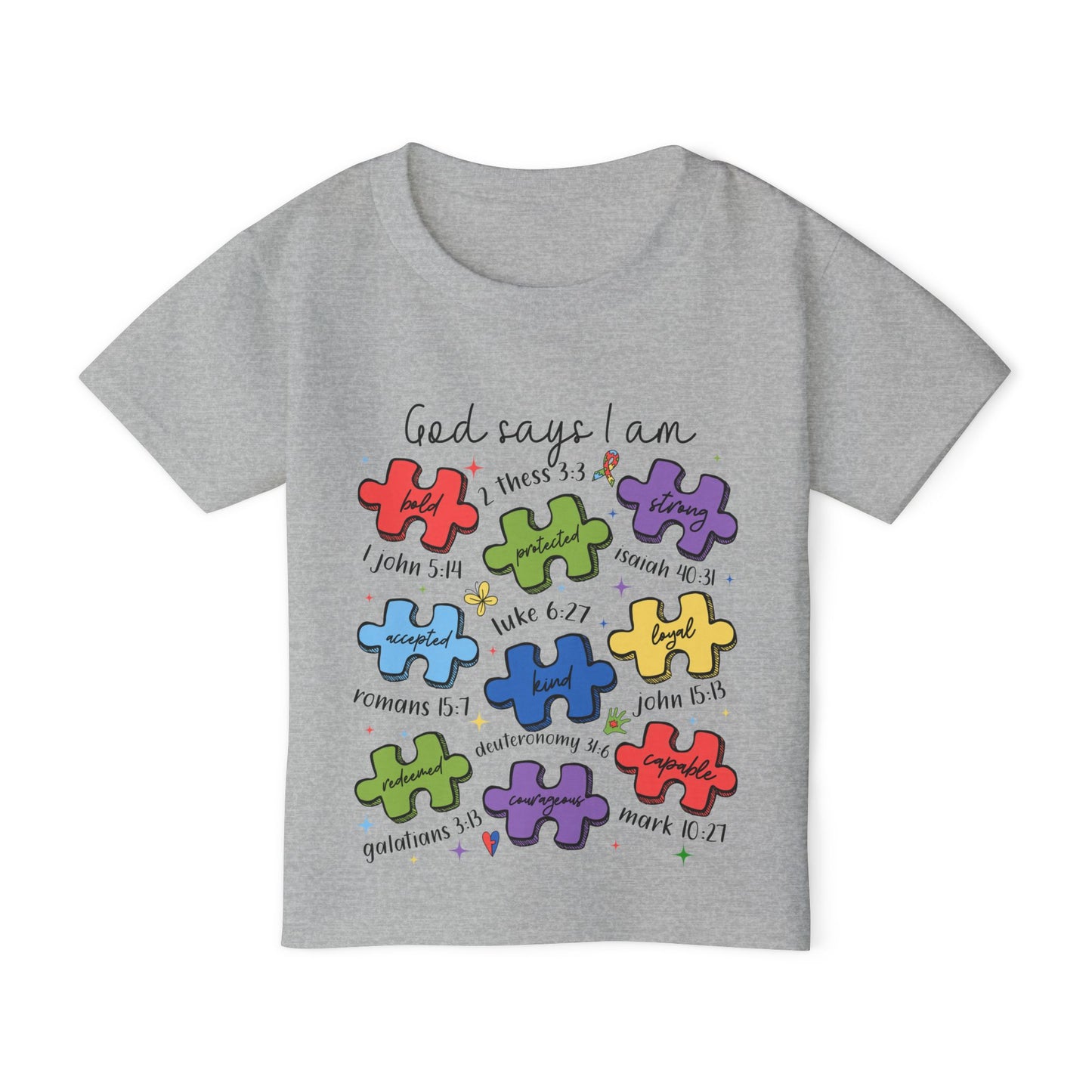 God Says I Am Toddler Autism Awareness T-Shirt