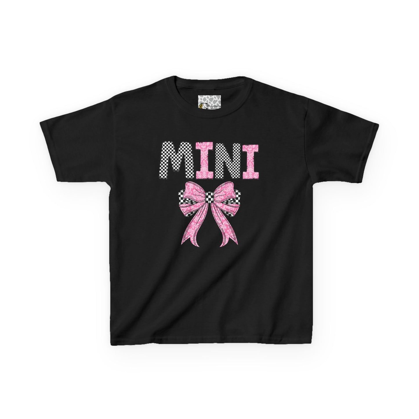 Pink and Checkered Bow Mini Toddler T-Shirt