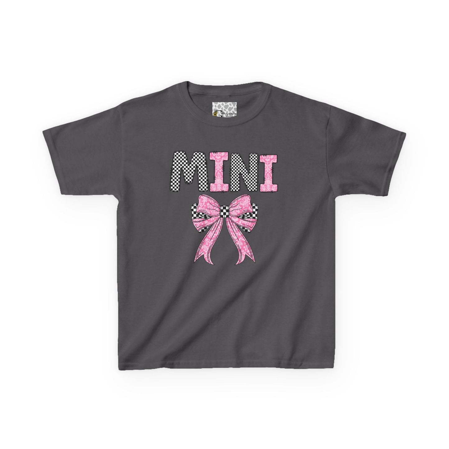 Pink and Checkered Bow Mini Toddler T-Shirt