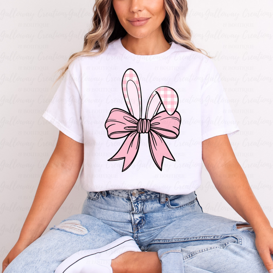 Coquette Bow Bunny Ears T-Shirt