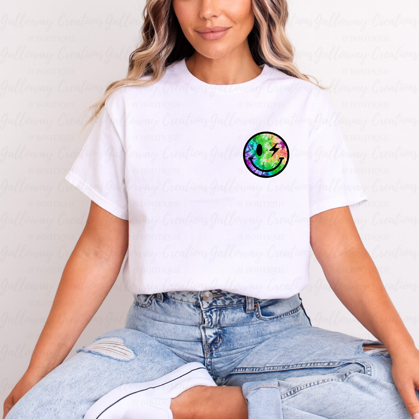 Mama Tie-Dye Smiley Face T-Shirt