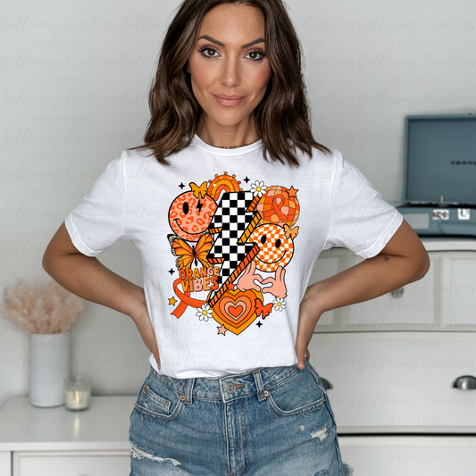 Retro Orange Vibes Multiple Sclerosis Awareness T-Shirt