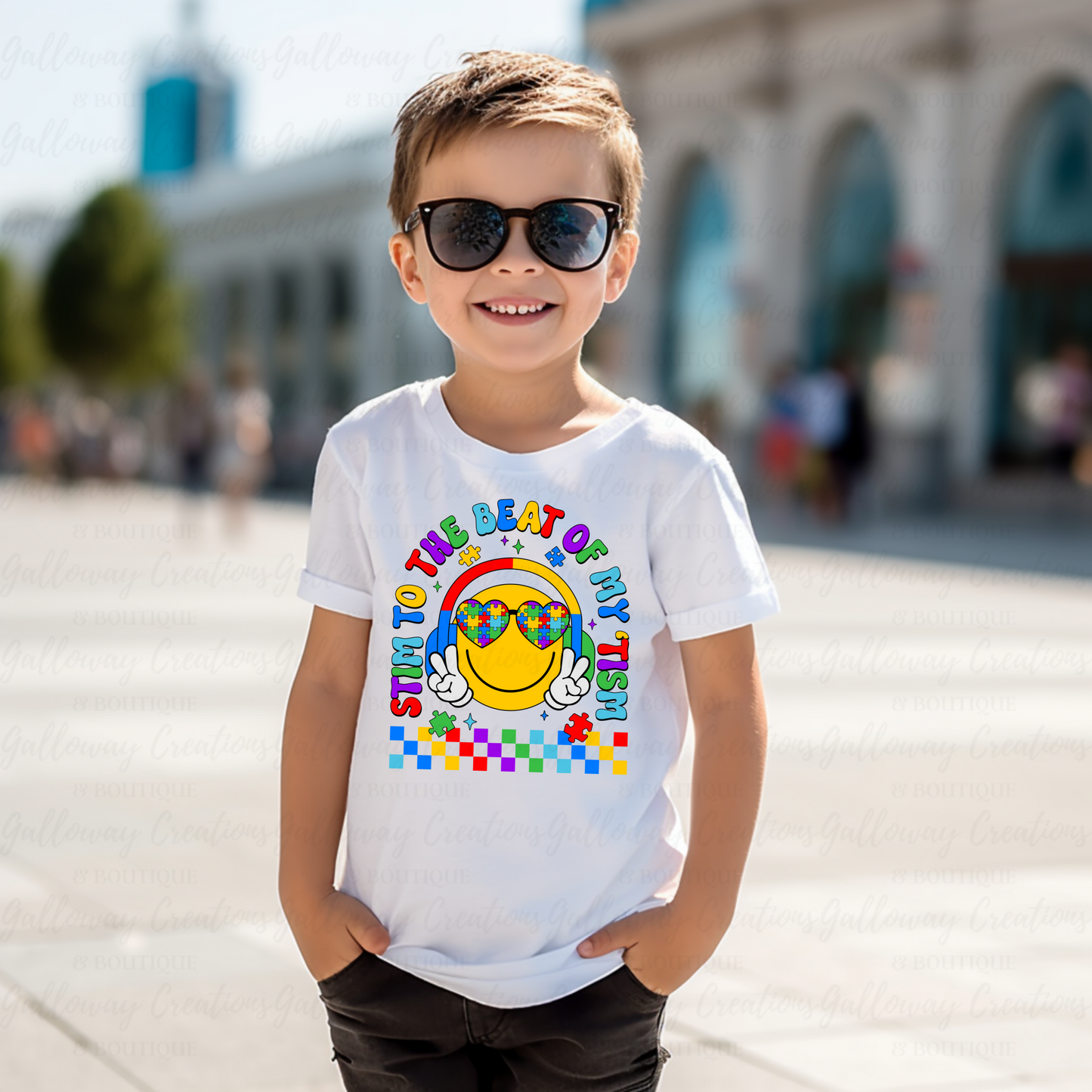 "Stim to the Beat of My tism" Kids Autism Awareness T-Shirt