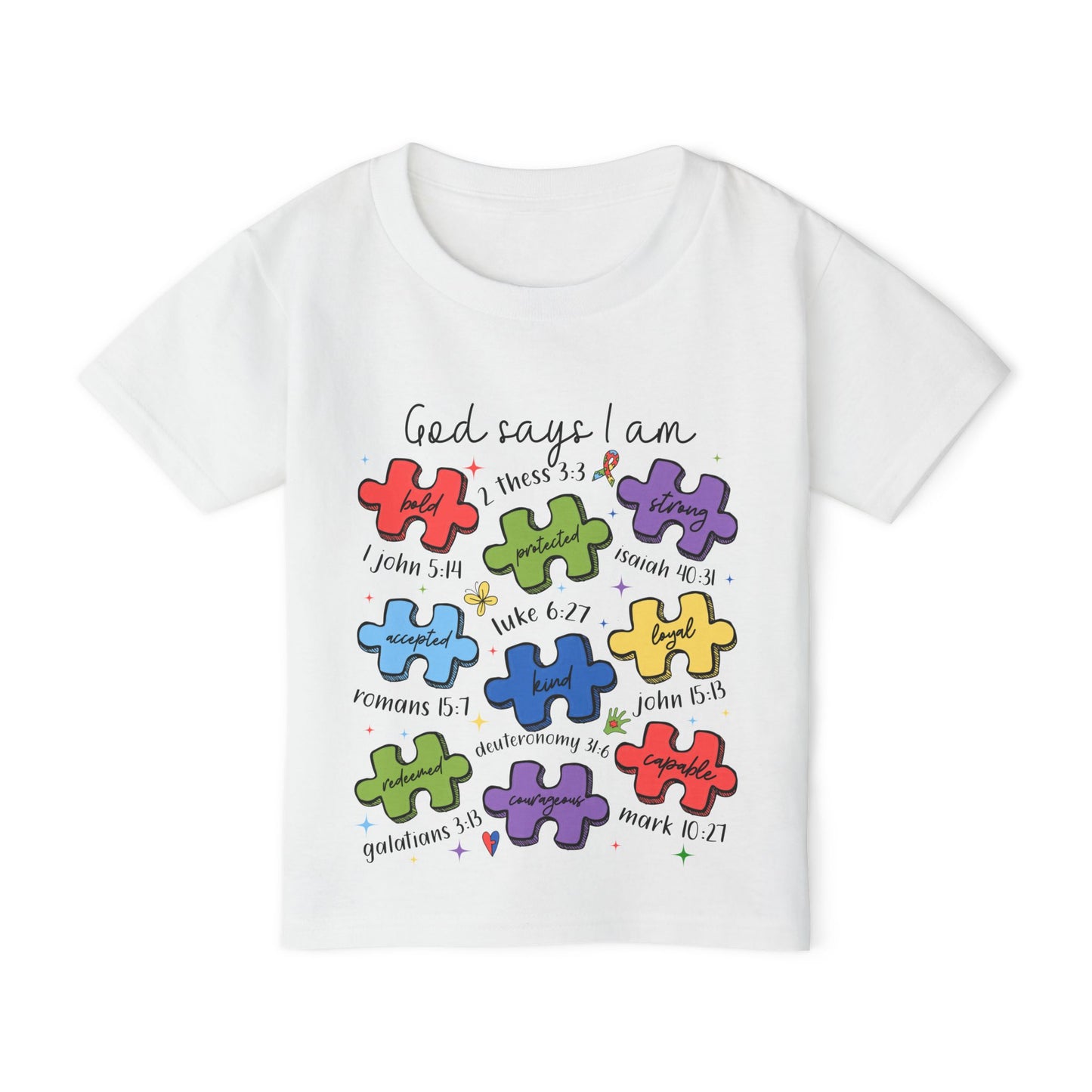 God Says I Am Toddler Autism Awareness T-Shirt