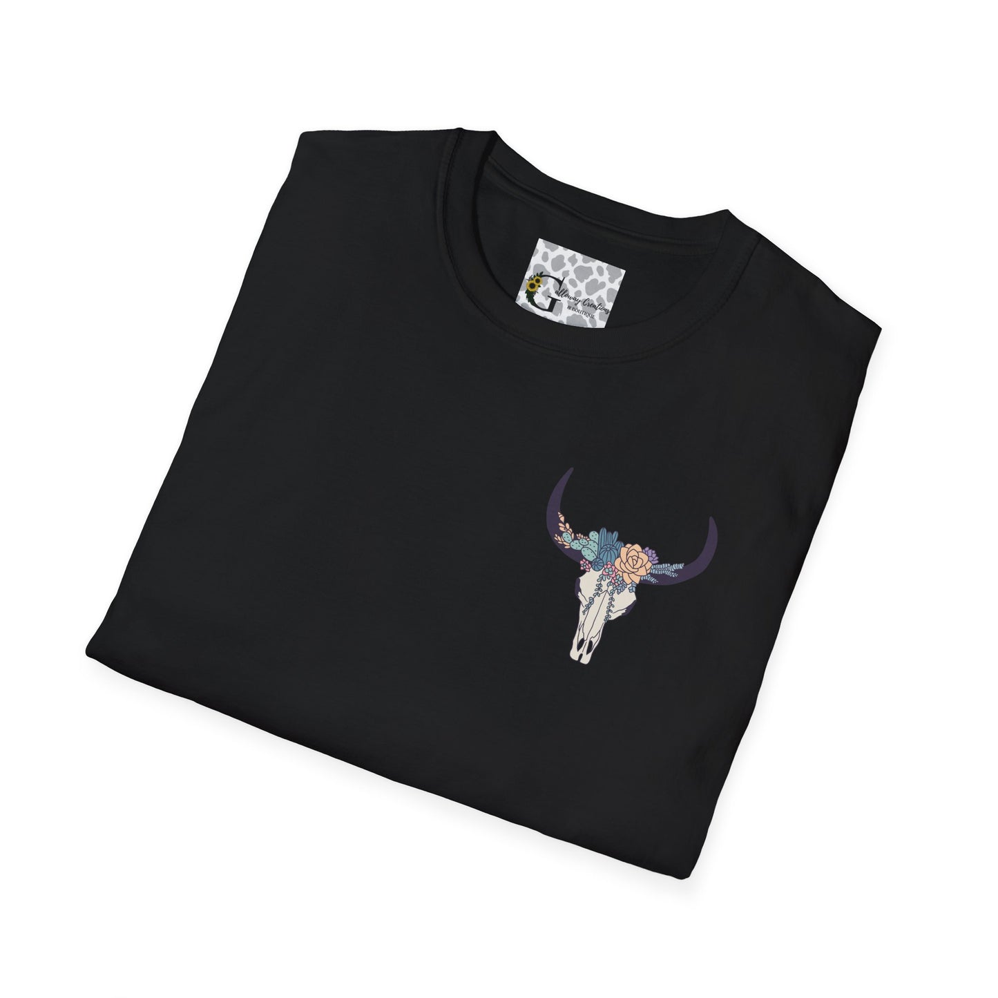 Floral Bull Skull Brand T-Shirt