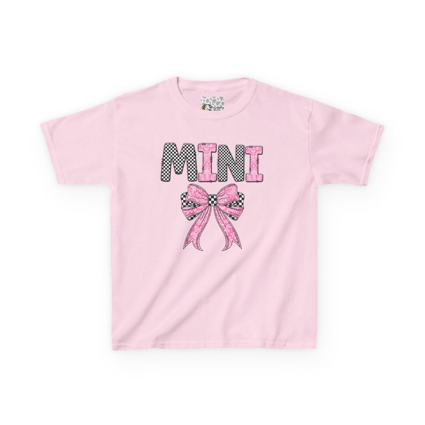 Pink and Checkered Bow Mini Toddler T-Shirt